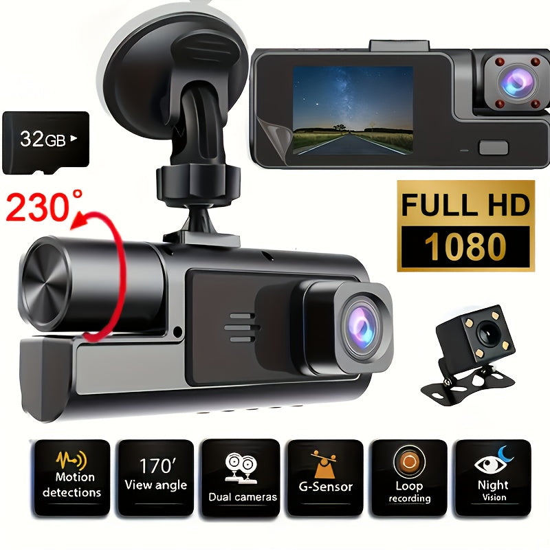 1080P Triple Camera Dash Cam