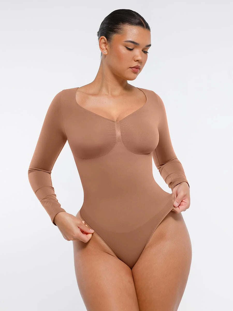 Seamless Chest Support & Tummy Control Thong Bodysuit