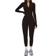Thermal Fleece Zip-Up Fitness Bodycon Pants