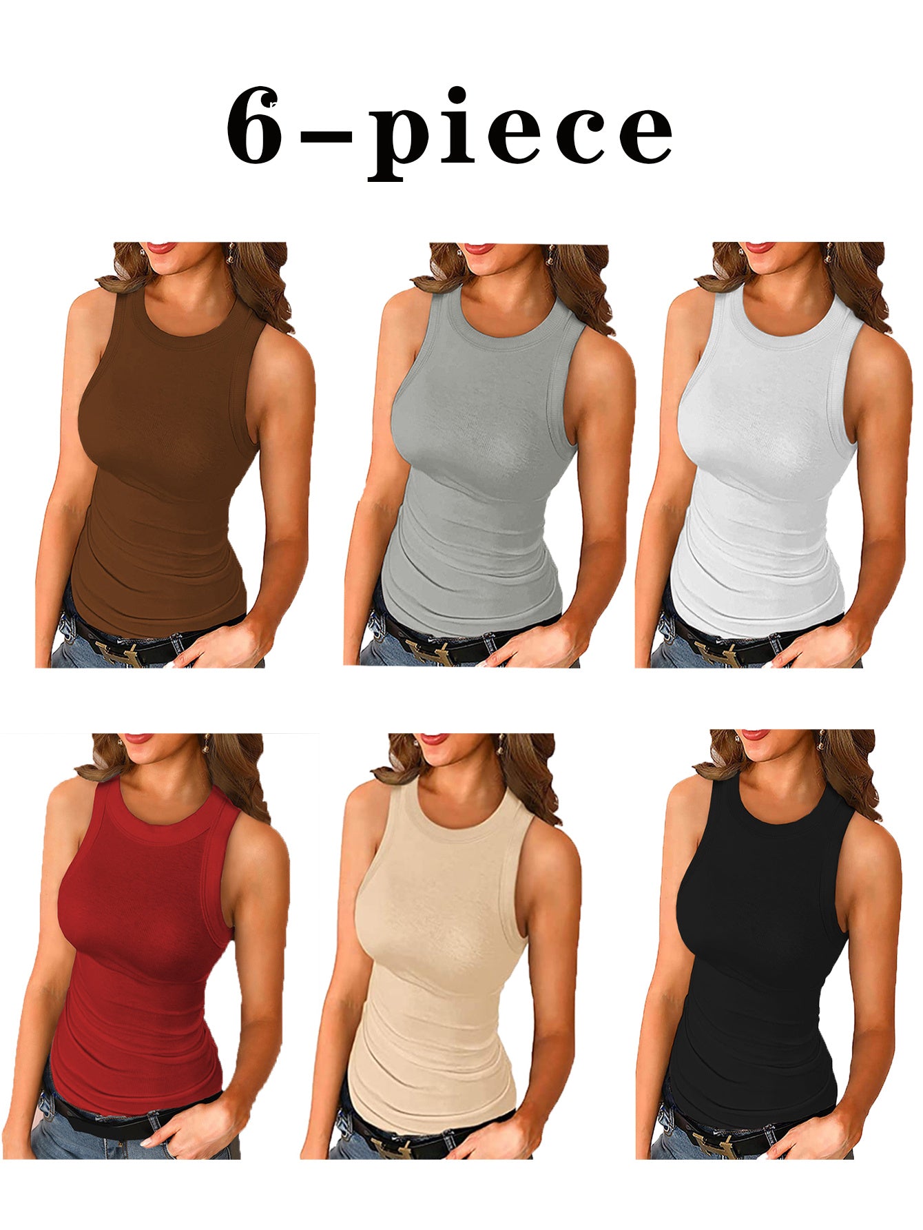 Women's Solid Round Neck Slim Fit Vest