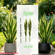 Set of 2 Realistic Artificial Snake Plants 25 Inch Tall Faux Greenery