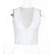 Sexy Lace Camisole for Women - V-Neck Crop Top