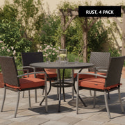 Outdoor Chair Cushions 4-Pack 17X16X2 Inches, Patio Seat Pads with Ties, Water And Fade Resistant Removable Cover for Garden Deck Balcony Camping, Multi-Colors