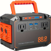 Portable Power Station Portable Power Station 88.8WH with AC Outlet (US Plug) | Solar Charging, USB/DC Ports - Compact Solar Generator, Lithium Battery for Camping, Emergency Backup, Home, RV, CPAP, L