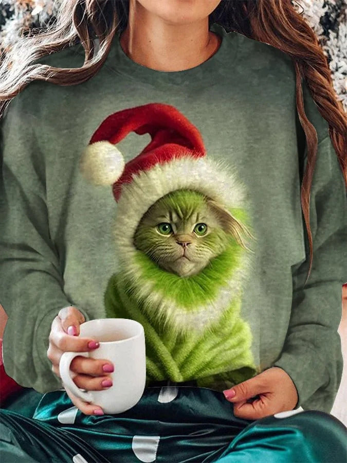 Women's Casual 3D Print Loose Pullover Sweater