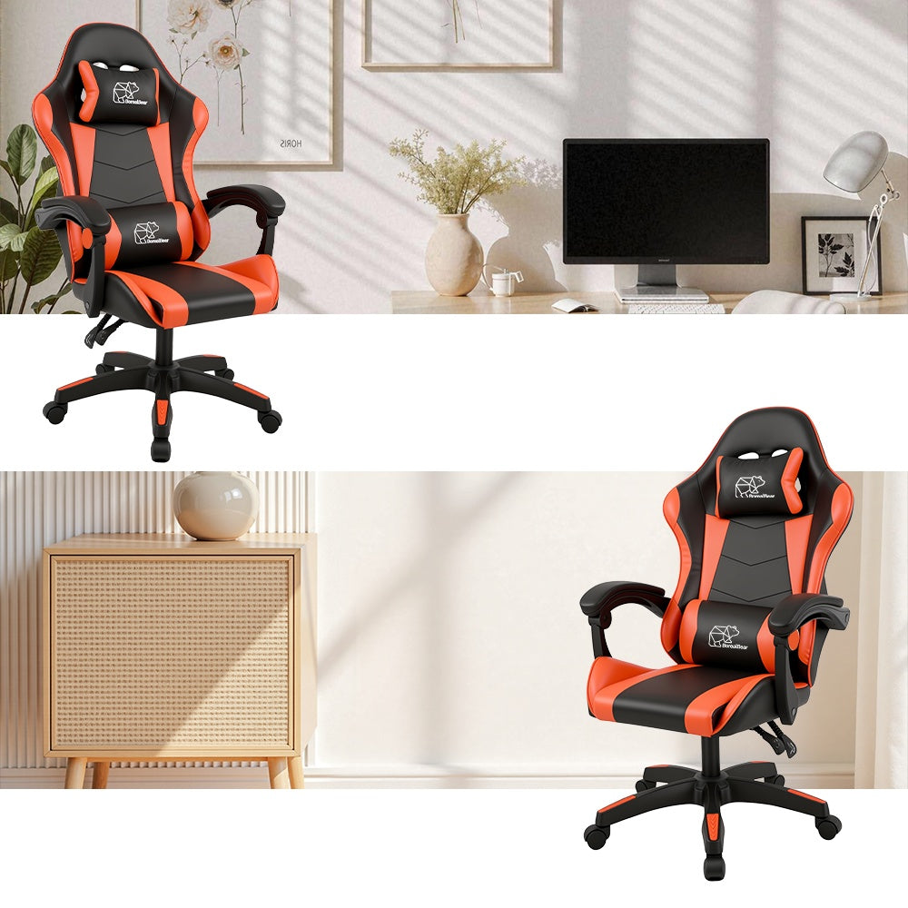 Ergonomic High‑Back Reclining Gaming and Office Chair with Headrest, Lumbar Support and Optional Footrest
