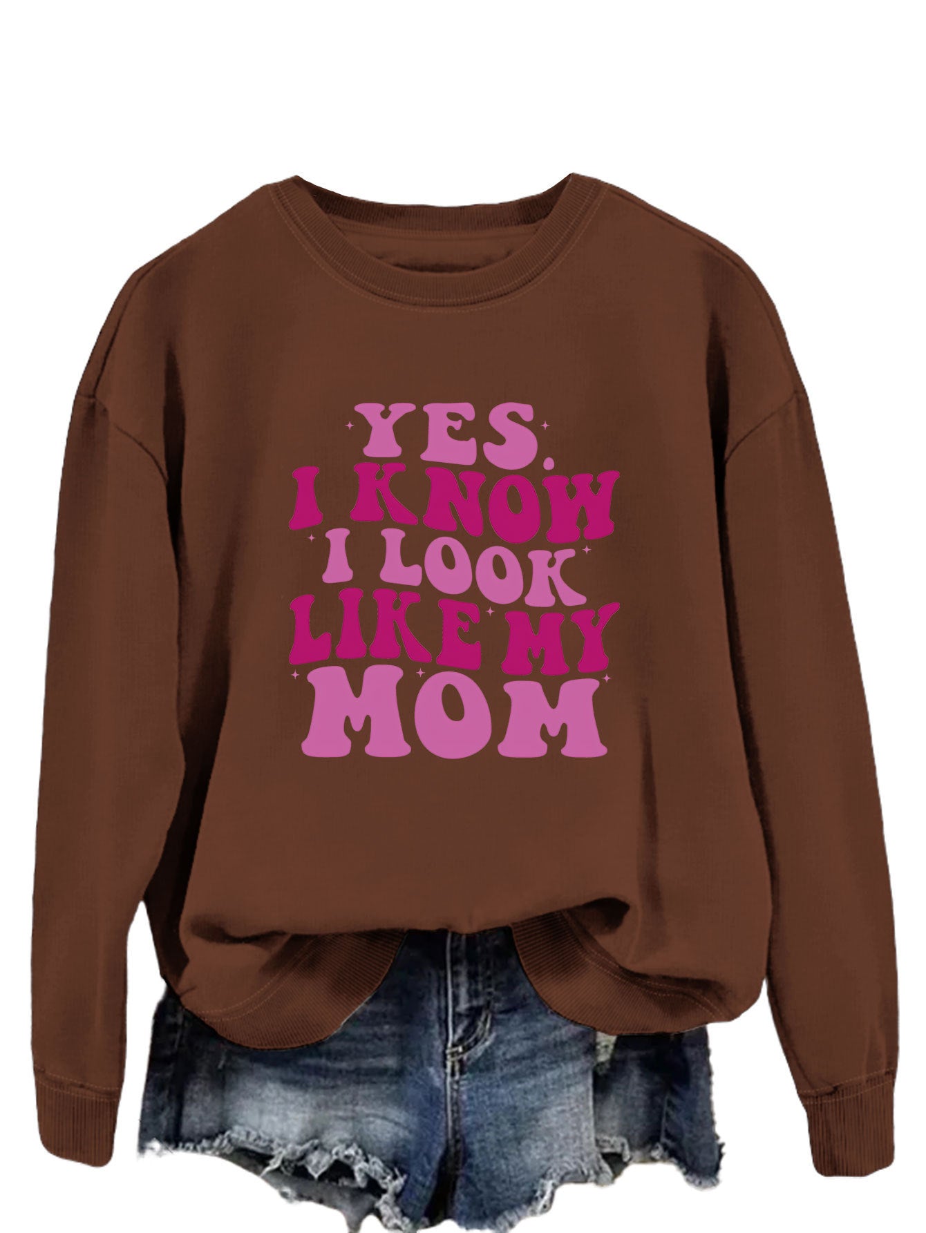 Funny Mom Print Plus Size Sweater - Cozy & Stylish