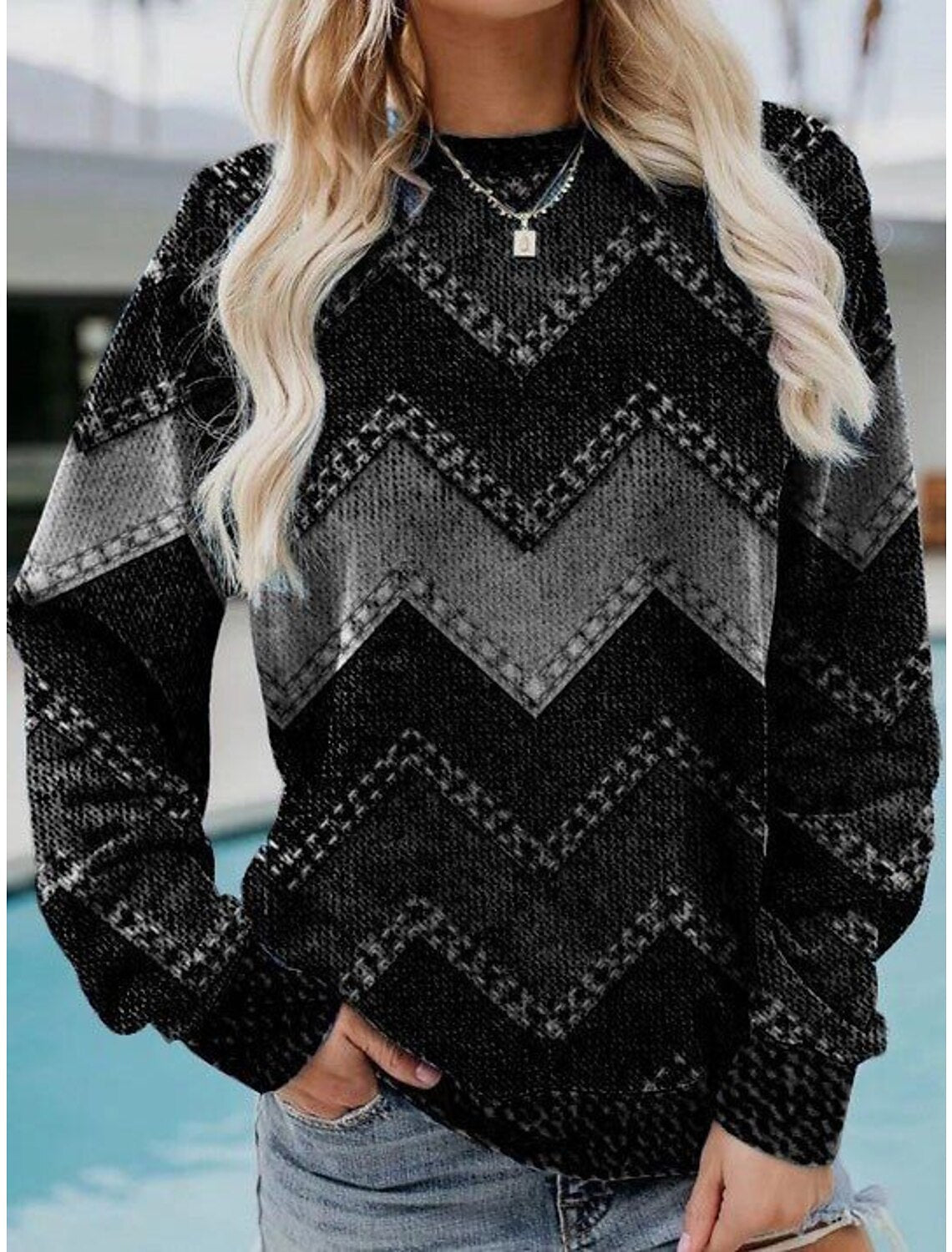 Retro Street Casual Round Neck Long Sleeve Sweater