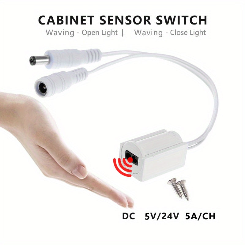 24 V DC Hand‑Swept Infrared Dimming Switch for Cabinets and Wardrobes, Light Blocking and Door Control, Compatible with LED Lights