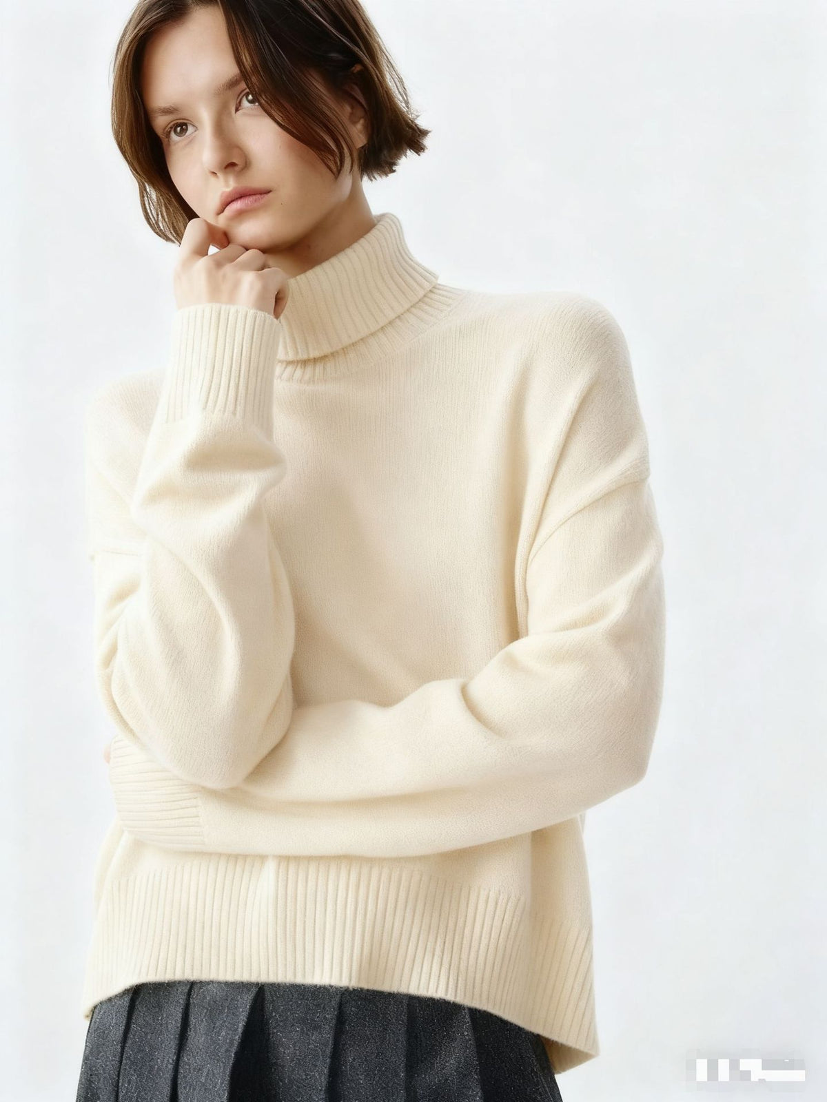 Turtleneck Loose-fitting Versatile Knitted Pullover Sweater