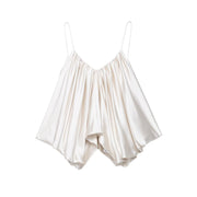Silk‑Satin Summer Top – Light, Strapless, Ruffled Elegance