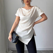 Apricot Off-Shoulder Top – Loose Fit, Casual Chic