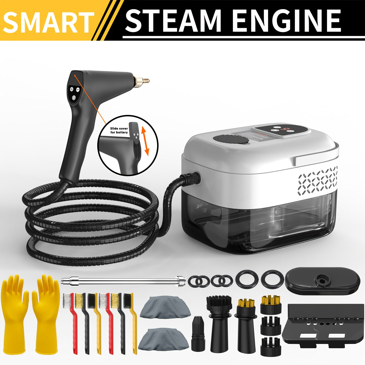 High-Pressure Steam Cleaner, Accessories Sold Separately, Household Steam Cleaner Handheld, Suitable for Kitchen Fumes, Sofas, Small Air Conditioners, Washing Machines, Carpet Cleaning, Car...