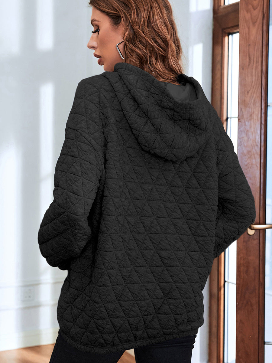 Cozy Solid Color Women's Hooded Pullover Sweater