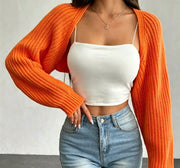 Ribbed Shawl-collar Sweater Coat Simple and Versatile Womens Knit Cardigan