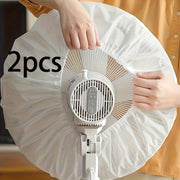 Set of 2 Dust Covers for Electric Fans - PVC Plastic Protective Covers with Ruffled Edges