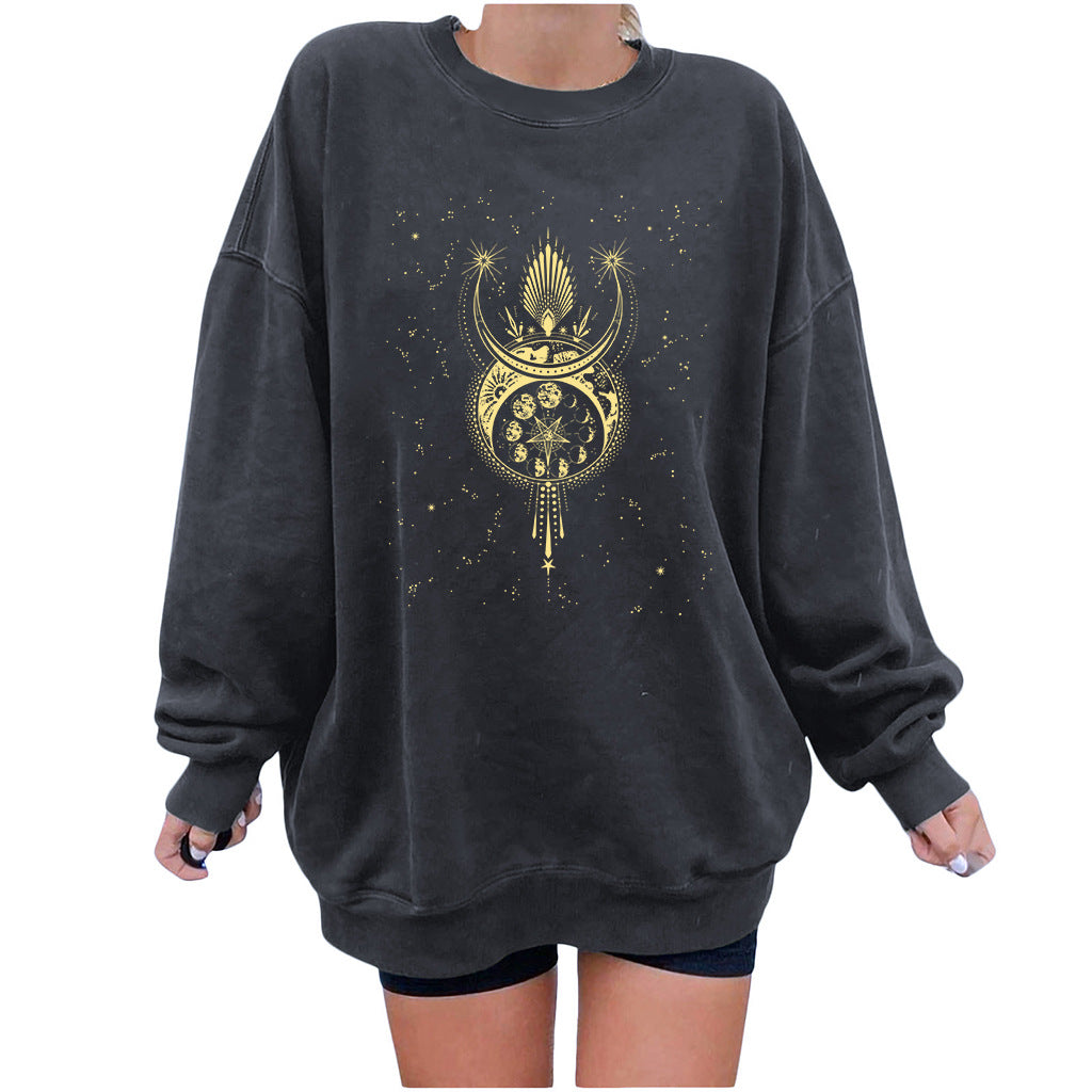 Cozy Star Print Pullover Women's Sweater