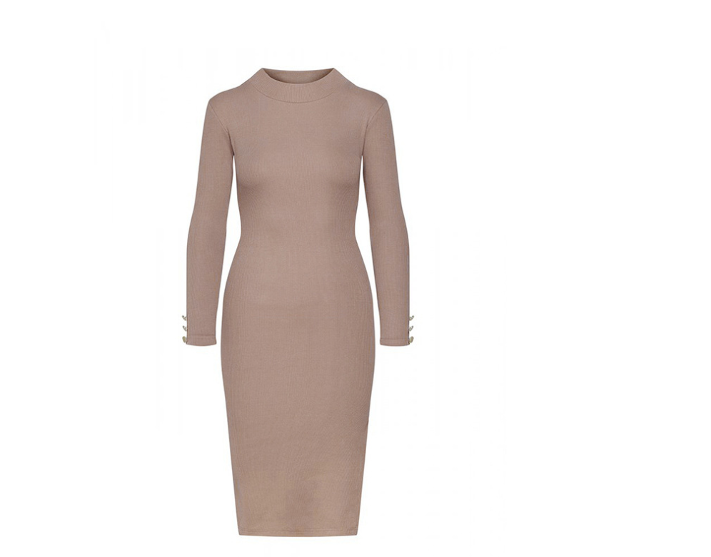Hanging skirt button decoration slit dress