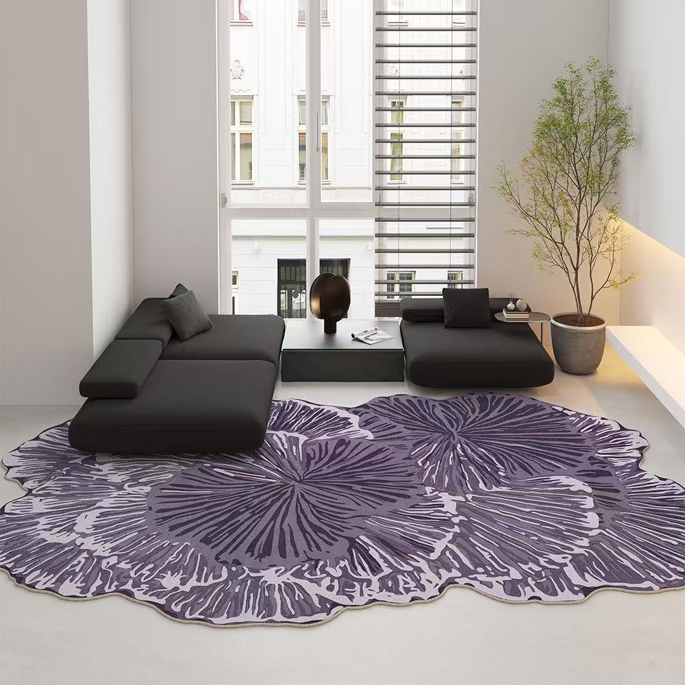 Living Room Rug Pink Shaped Cashmere Like Foot Mat