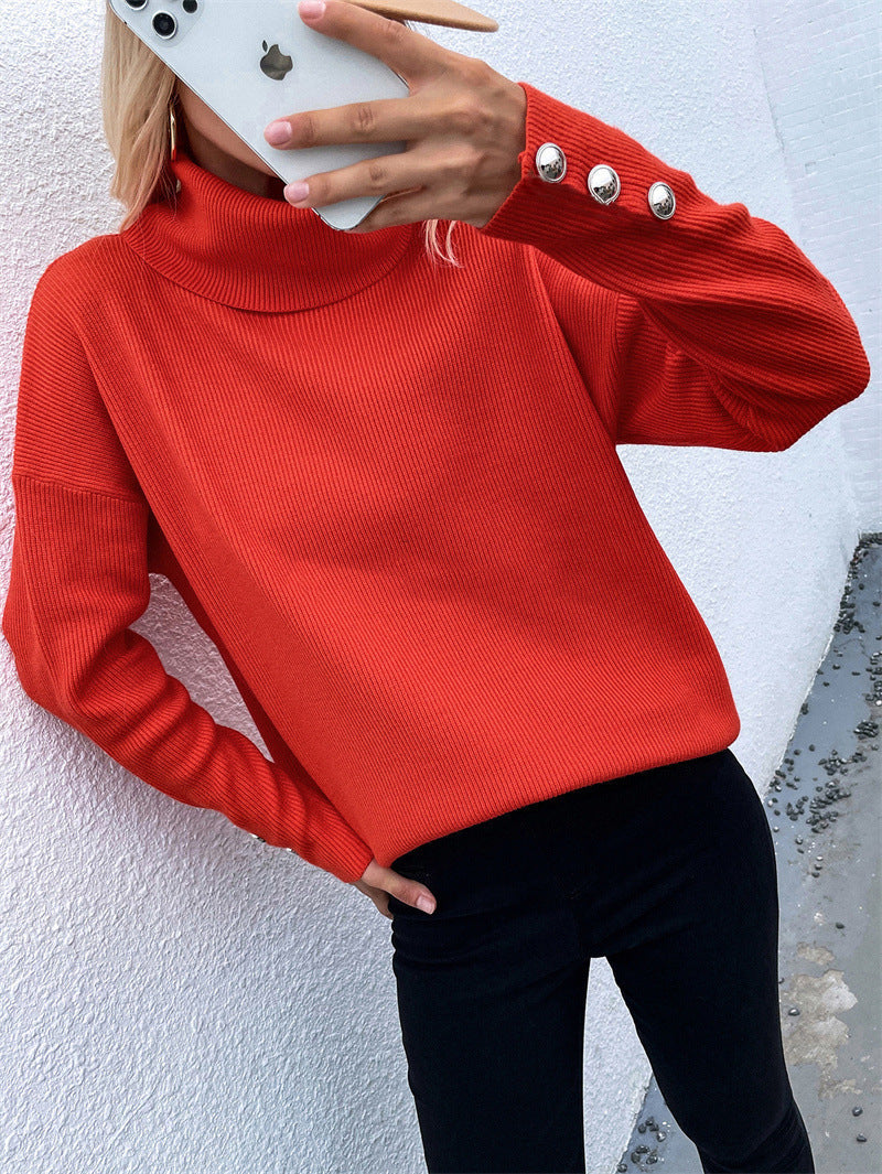 Cozy High-Neck Multi-Panel Pullover Sweater