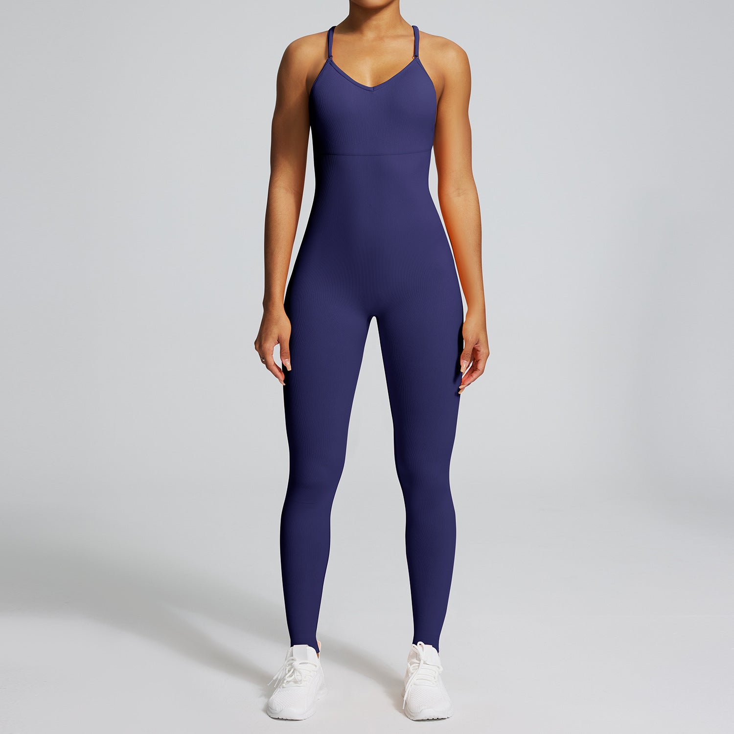 Seamless Back-Supporting Yoga Jumpsuit For Women With Straps