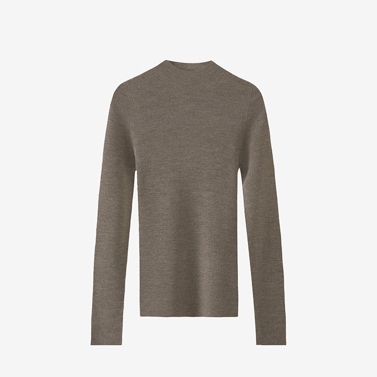 High-end Merino Wool Mock-neck Sweater