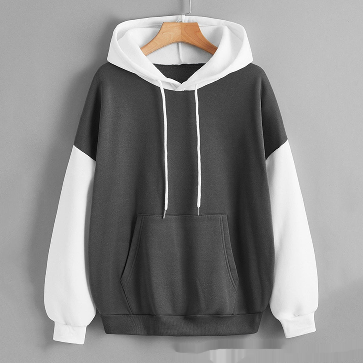 Women's Casual Loose Patchwork Hooded Coat