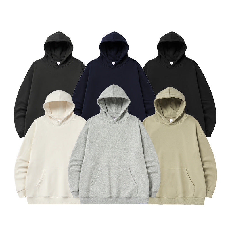 Cozy Fleece-Lined Hooded Sweatshirt Loose Casual Winter Top