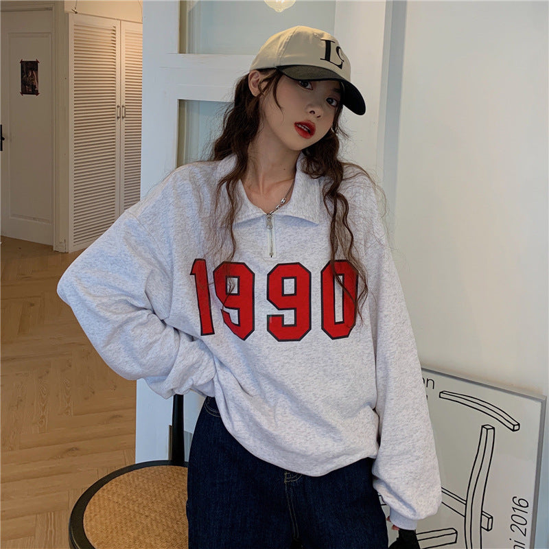 Retro Half-Zip Polo Long Sleeve Sweater