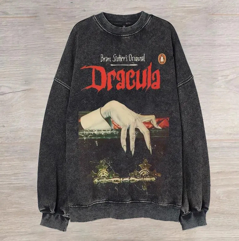3D Printed Casual Drop-Shoulder Sweatshirt