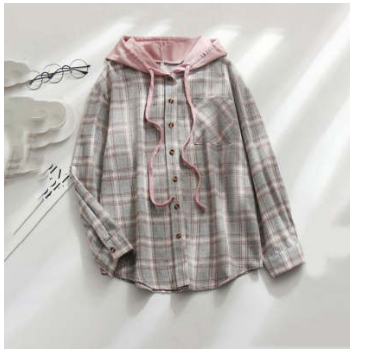 Women's Casual Hooded Distressed Button-Up Overshirt