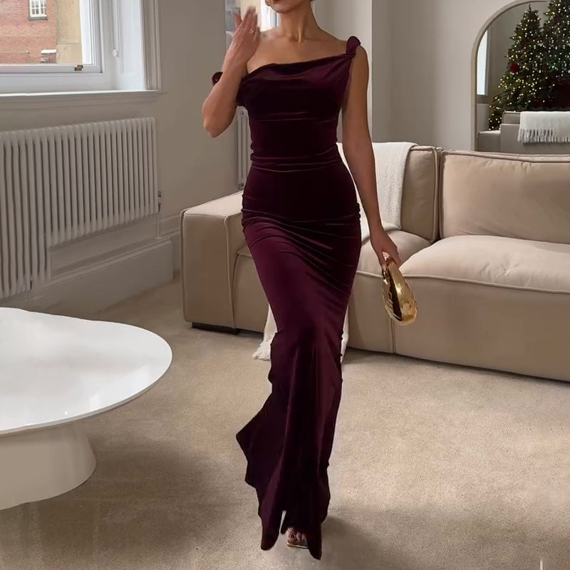Summer Sexy Off-shoulder Bodycon Dress with a Backless Design
