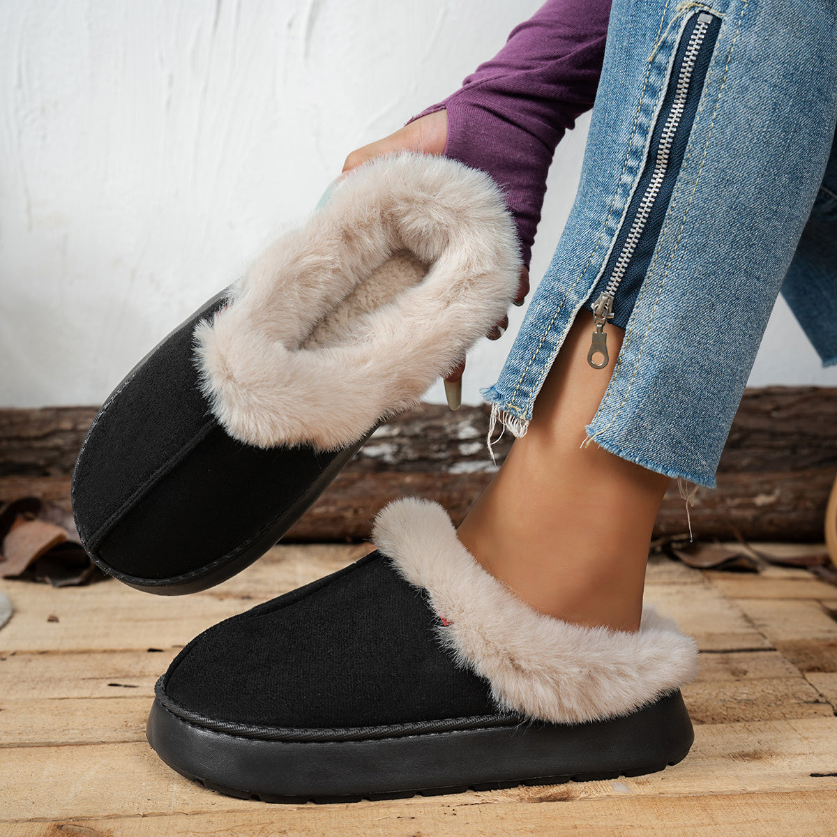 Thickened Plush Home Slippers – Multi‑Color, Lightweight, Warm Indoor Slippers