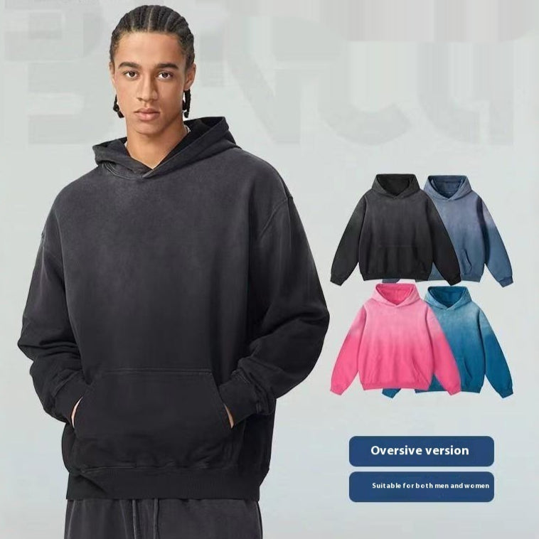 Casual Distressed Hooded Couple Sweater