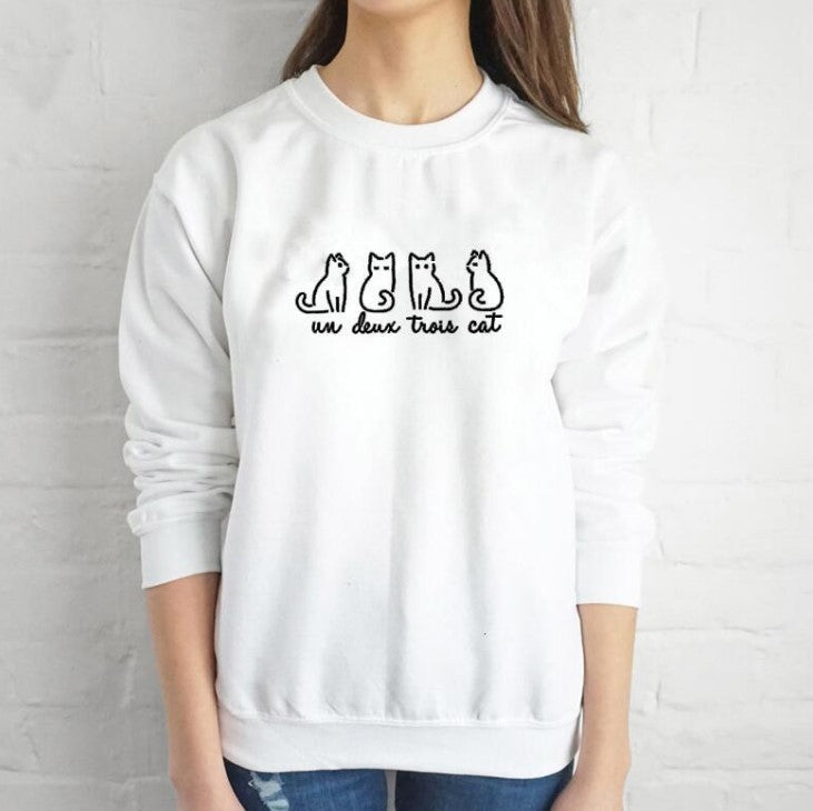Chic Letter Print Casual Round Neck Pullover Sweater