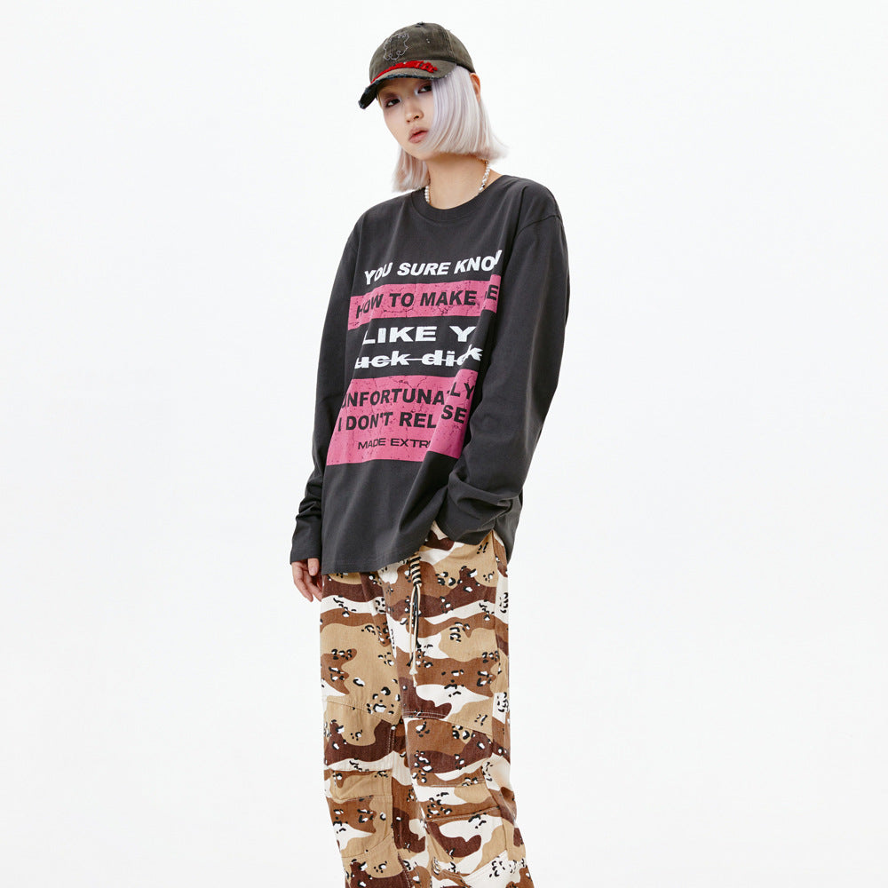 Women's Floral Cotton Long Sleeve Pullover Sweatshirt