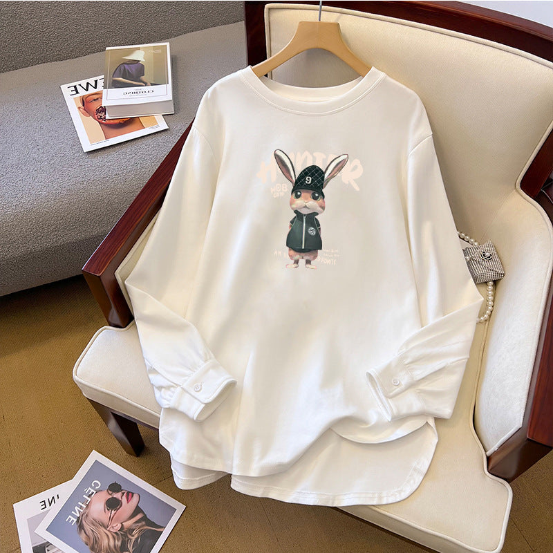 Cute Anime Print Cotton Long Sleeve Hoodie Dress