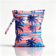 [Ideal Gift] Reusable Wet Storage Bag With Tropical Palm Print Pattern, Designed For Diaper Storage. Dimensions: 9.84in*12.2in. Perfect For Storing Swimwear, Travel Essentials, Beach Items, And Pool Supplies. Ideal For Themed Gifts And Holiday Presents