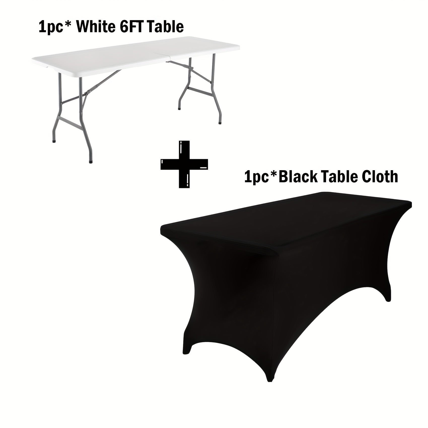 4ft/6ft Plastic Folding Table, Portable Dining Table Indoor Outdoor with Carrying Handle, Locks, Picnic Table -White