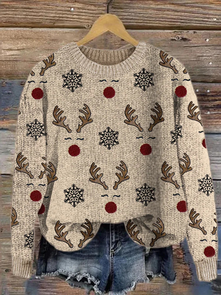 Festive 3D Elk Christmas Sweatshirt for Men