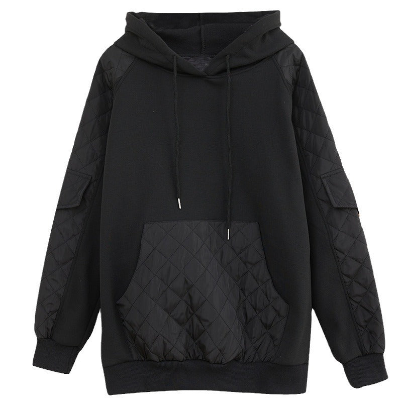 Cozy Quilted Hooded Pullover Winter Sweater