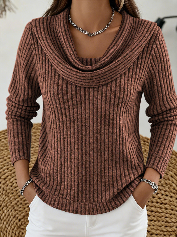 Womens Casual Loose-fit Fashionable Long-sleeve Top