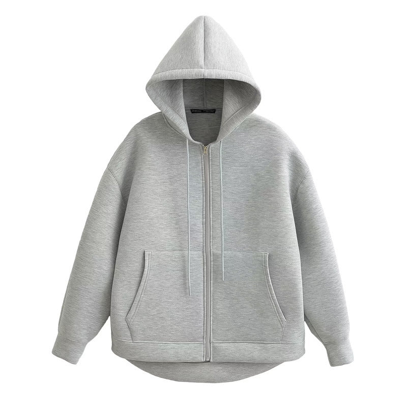 Oversized Zip-Up Winter Streetwear Hoodie with Pockets