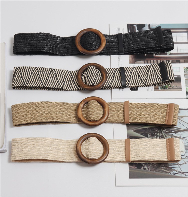 Bohemian Woven Belt with Round Buckle