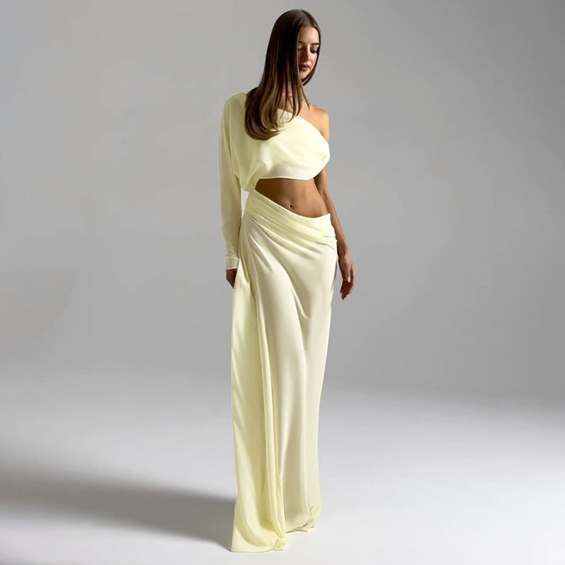 Chic One-Shoulder Chiffon A-Line Summer Dress
