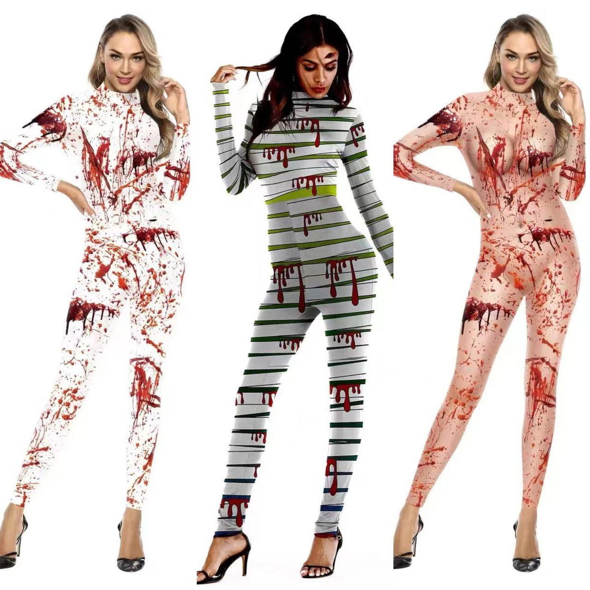 Women's Halloween Jumpsuit Blood Digital Printing