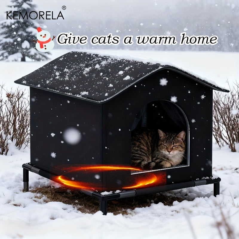 Kemorela All-Weather Outdoor Cat House & Dog Kennel - All-Season Insulated Pet Shelter With Plush Oxford Fabric Roof, Easy Assembly, Spacious Cage-Like Design For Cats, Small/Medium/Large Dogs, Rab...