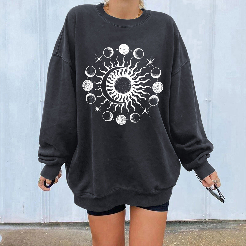 Mysterious Sun & Moon Third Eye Oversized Hoodie