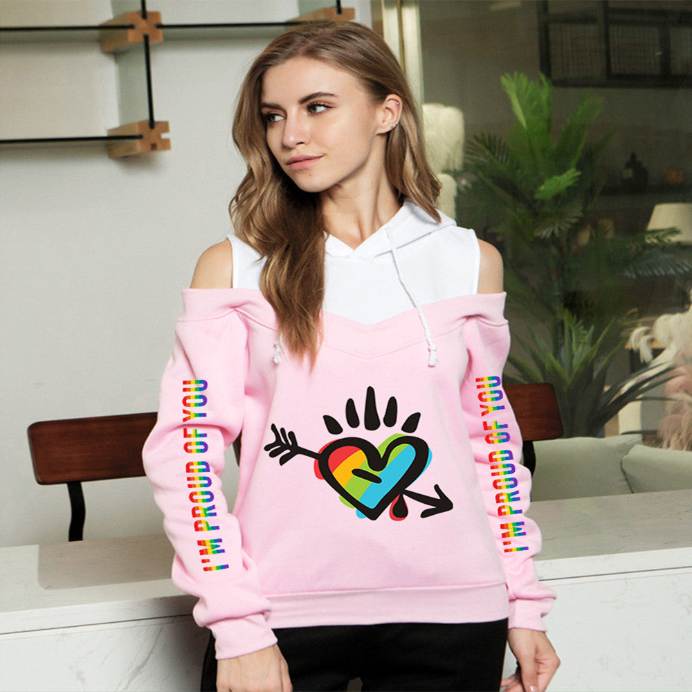 Women's Off-the-Shoulder Casual Pullover Hoodie