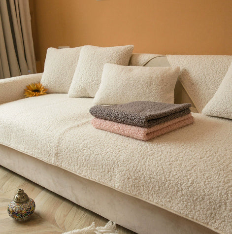 Thickened Lambswool Sofa Cushion Non-Slip Cover